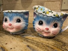 Vintage Lefton Miss Priss Cat Creamer Sugar Bowl Salt Pepper Set Japan 1508 1511 picture