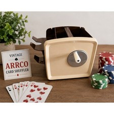 Vintage 1950s ARRCO Playing Card Shuffler Manual Crank MCM Retro Casino Game picture