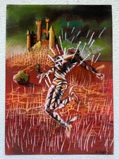 Remedios Varo (Handmade) Drawing On old Paper Signed & Stamped, Vtg Art picture