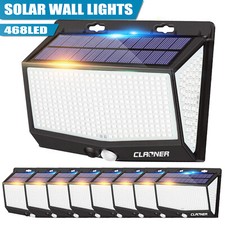 468 LED Solar Powered PIR Motion Sensor Lights Outdoor Garden Security Wall Lamp picture