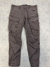 G-Star RAW Jeans Mens 34x32 Gray Charcoal Cargo Tapered Denim Utility Pants picture