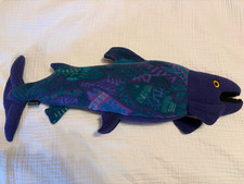 HTF Vintage Patagonia Stuffed Animal Salmon Rare Model 90's Purple Multicolor  picture