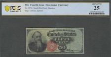50c 1869-75 4th Issue PCGS VF 25 Edwin M. Stanton Fractional Currency picture