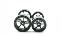 OVERSIZED WHEEL SETS (M) 1:64 Custom Wheel Sets Rubber Tires Diecast Swaps picture
