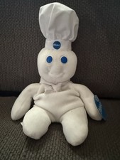 Pilsbury Doughboy Poppin Fresh Vintage Plush Doll 1990's 8-9” Tall w/Tag picture
