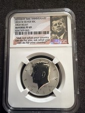 Kennedy 50th Anniversary 2014 W 50C High Relief Reverse Proof 69 picture