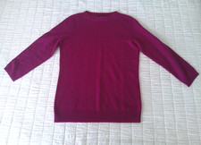 New TALBOTS Small 100% Cashmere AUDREY Sweater Dark Fuchsia Pink Pullover picture