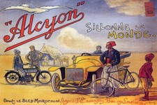 MOROCCO DESERT ALCYON CAR MOTORCYCLE BIKE TRAVELS THE WORLD VINTAGE POSTER REPRO picture