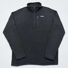 Patagonia Better Sweater Mens Medium Charcoal Gray Fleece 1/4 Zip Pullover picture
