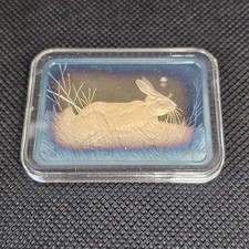 Vintage 1976 Hamilton Mint American Wildlife Collection Florida Cottontail Bar picture