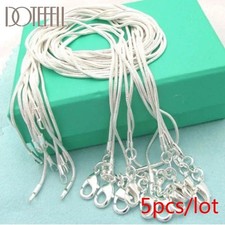 10PCS wholesale 925 sterling solid silver 1MM 16-30inch snake chain necklace picture
