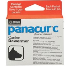 Panacur C 4 gram Canine 40lbs Dewormer Treatment (3 packets) picture
