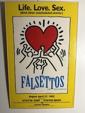 FALSETTOS  Vintage Window Card 1992 San Francisco KEITH HARING ART  picture