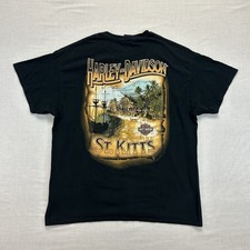 Vintage Harley-Davidson St. Kitts T-Shirt Mens XL Black Graphic Print Tee Casual picture