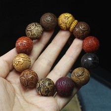 1Pc Sandalwood Beaded Bracelet Carved Prayer Wood Unisex Buddhist Jewelry HOT picture