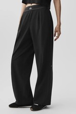 Alo Yoga Suit Up Trouser Black Wide Leg Pants NWT XXS XS S M Boxer Waist picture