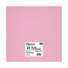 Cdstk Muslin 12x12 73lb 25pc Pk Vintage Rose picture