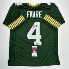Autographed/Signed Brett Favre Green Bay Green Football Jersey JSA COA picture