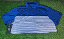 Nike Tiger Woods Dri-FIT Blue Golf Polo, Men's XL, New, Spandex Polyester Blend picture