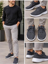 Allbirds Men's Wool Upper Lace-Up Low Top Gray Athletic Sneakers WR2IM11 picture