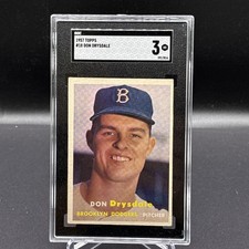 1957 Topps - Don Drysdale #18 (RC) SGC 3 picture
