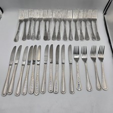Vintage Edward Don Company Beaded Border Pattern Flatware 31 Pieces picture