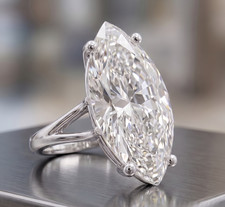 Certified 4.60 Ct Marquise Shape White Natural Diamond Ring White Gold Finish picture