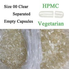 Size 00 Clear Empty Vegan Capsules Vegetarian Veggie Capsules Pills Caps HPMC picture