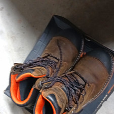 Timberland PRO Brown Leather Lace-Up Work Boots Black Steel Toe Size 12 picture