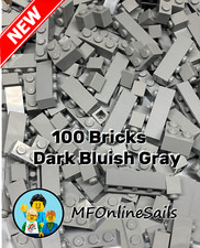 Genuine LEGO Dark Bluish Gray 1x1 1x2 1x3 1x4 Bricks Mix #3005 3004 100 Pcs 99g picture