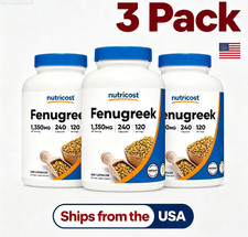3pc Nutricost Fenugreek Seed 675mg 240 Softgels Gluten Free Non-GMO- picture