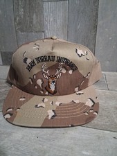 Vintage Americap Farm Bureau  Camo Hat Hunting Snapback Deer Buck USA picture