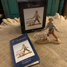 Fontanini Clement Nativity Figurine Shepherd Boy w/ Pig Multicolor Boxed 54088 picture
