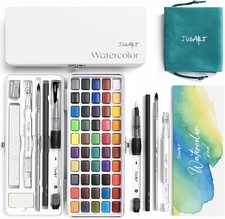 50 Colors Watercolor Paint Set,Art Supplies with Metallic Color, Detail Painting picture