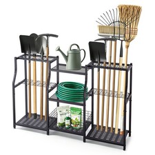 Uimoso 3-Tier Metal Storage Rack for Garden Tools and Garage Organization picture