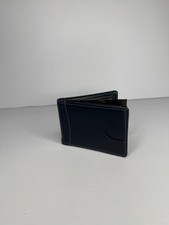 Serman Brands Wallet Navy RFID Blocking Slim Bifold Leather Minimalist NEW$30 picture