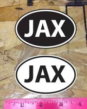 JAX Jacksonville FL Florida sticker decals Black and White - 2 for 1 picture