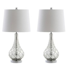 JONATHAN Y Darren 25.5 in. Mercury Silver Glass Table Lamp (Set of 2) picture