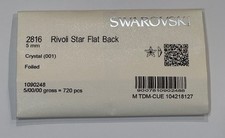 Swarovski 2816 Rivoli Star Flat Back Crystal (001) Foiled 720 Pcs picture