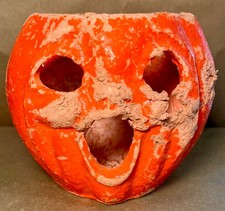 Vintage Halloween paper mache pulp Jack O Lantern  picture