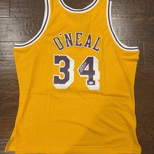 SHAQUILLE O’NEAL SIGNED MITCHELL & NESS 1996-97 SWINGMAN LAKERS SHAQ PSA COA picture