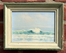 Circa 1940's New York Artist Francis Dixon Signed Painting. Crashing Ocean Waves picture
