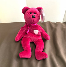 Ty Beanie Babies Valentina Bear Pink Plush w/ Heart Tag 1998 Vintage picture