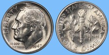 1947 S Roosevelt Dime ~ GEM BU UNC UNCIRCULATED ~ US Silver Coin Collectible picture
