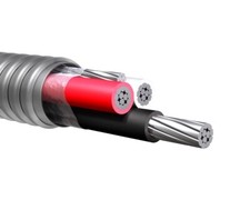 50' 3/0 AWG 3 Conductor With Ground Type MC Aluminum Metal Clad Cable 600V picture