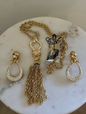 Vintage Paolo Gucci Runway Necklace Earrings Set Horseshoe Horse Door Knockers picture