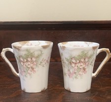 Antique Haviland & Co Limoges Demitasse Cup Scalloped Ruffled Rococo Floral Gilt picture