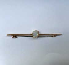 Antique Victorian / Edwardian 9ct Gold Australian Opal Bar Brooch picture