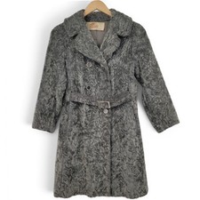 Vintage 60s Fields Milwaukee Alameda Sportowne Coat Women S Faux Persian Lamb picture