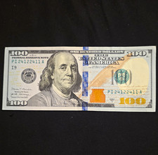 $100 Bill With Rare Serial Number - PI 24122411 A picture